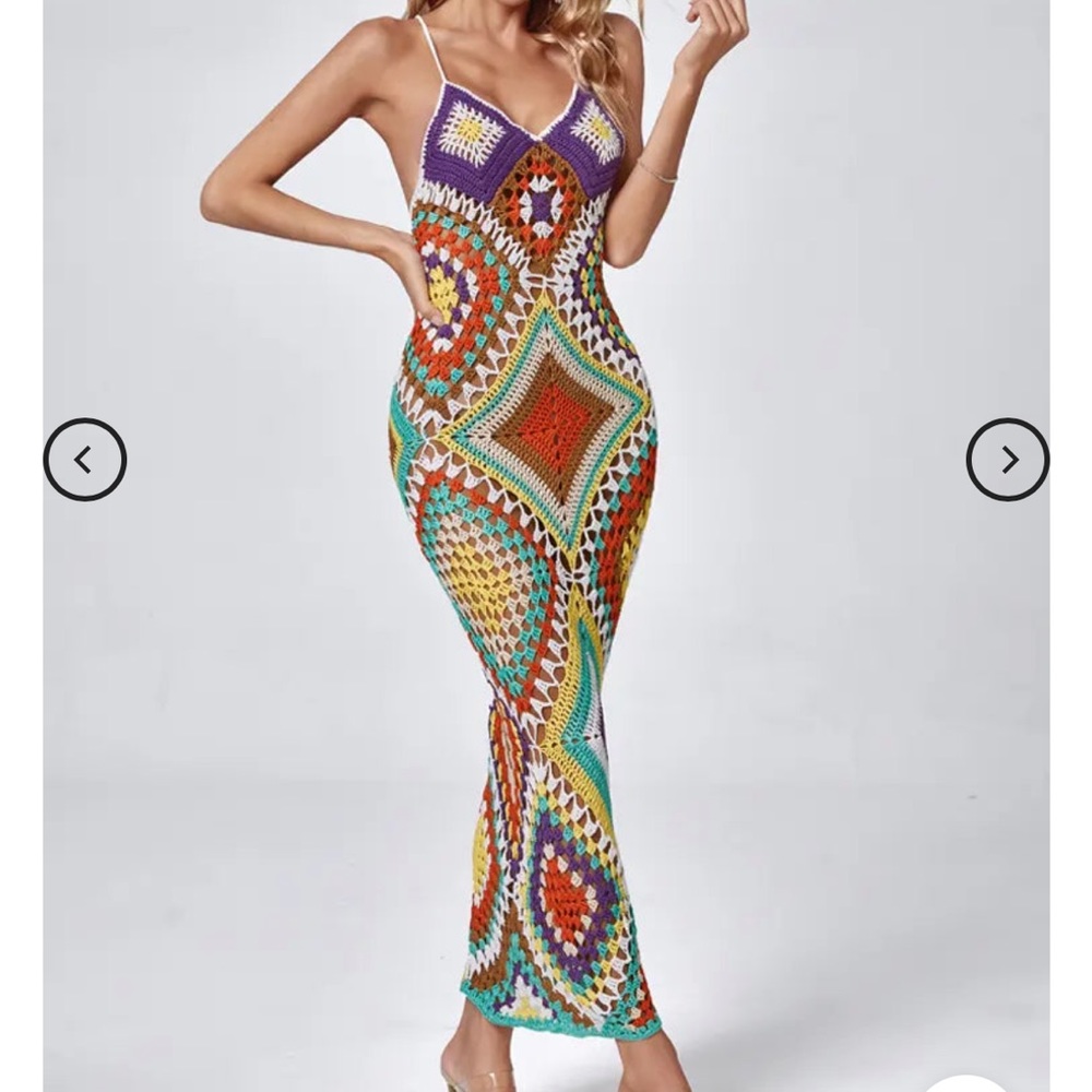 Brand New Never Worn Crochet Dress (Fits Like A Large)